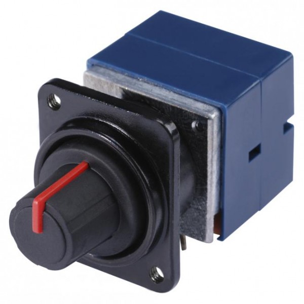 HICON D-Flansch Stereo Potentiometer rot für SYS-Gehäuseserien