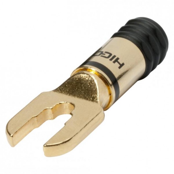 HICON Kabelschuh,1-pol,Metall-,Schraubkontakt-Kabelstecker,vergoldete Kontakte, gerade,schwarz