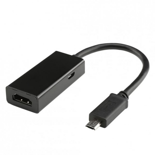 Adapter | HDMI micro male/HDMI female gerade, schwarz