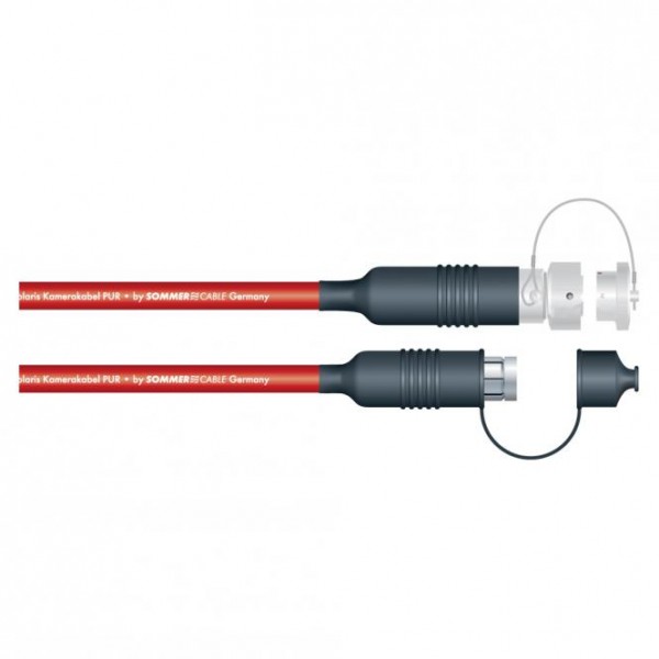Sommer cable Adapterkabel | Triax 11 male (FISCHER)/Triax 11 female (DAMAR & HAGEN), rot