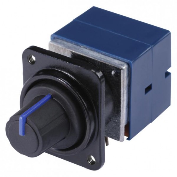 HICON D-Flansch Stereo Potentiometer blau für SYS-Gehäuseserien