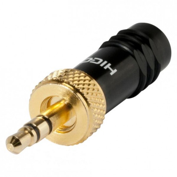 HICON Mini-Klinke (3,5mm), 3-pol , Metall-, Löttechnik-Kabelstecker, vergoldete(r) Kontakt(e), gerad